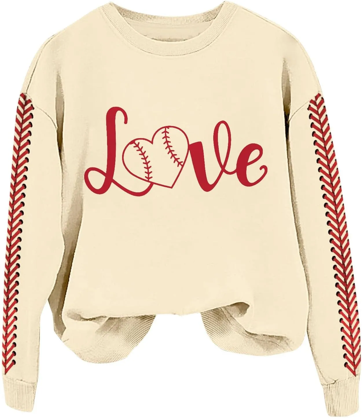 Baseball Sweatshirt for Womens 2025 Long Sleeves Round Neck Pullover Baseball Letter Print Blouses Fall Workout Tops