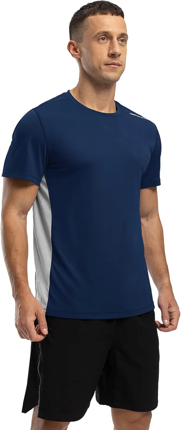 BASUDAM Men's Short Sleeve Shirts Quick Dry Cooling UPF 50  Lightweight Athletic T-Shirts Running Workout Tops