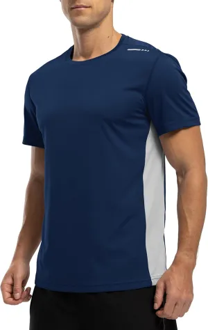 BASUDAM Men's Short Sleeve Shirts Quick Dry Cooling UPF 50  Lightweight Athletic T-Shirts Running Workout Tops
