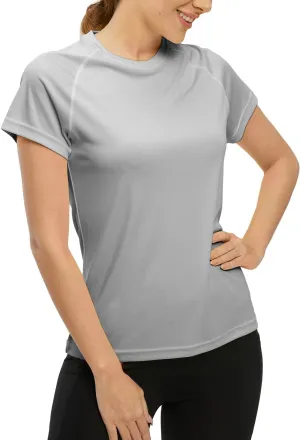 BASUDAM Women's Short Sleeve T-Shirts Quick Dry Cooling UPF 50  Lightweight Athletic Shirts Running Workout Tops