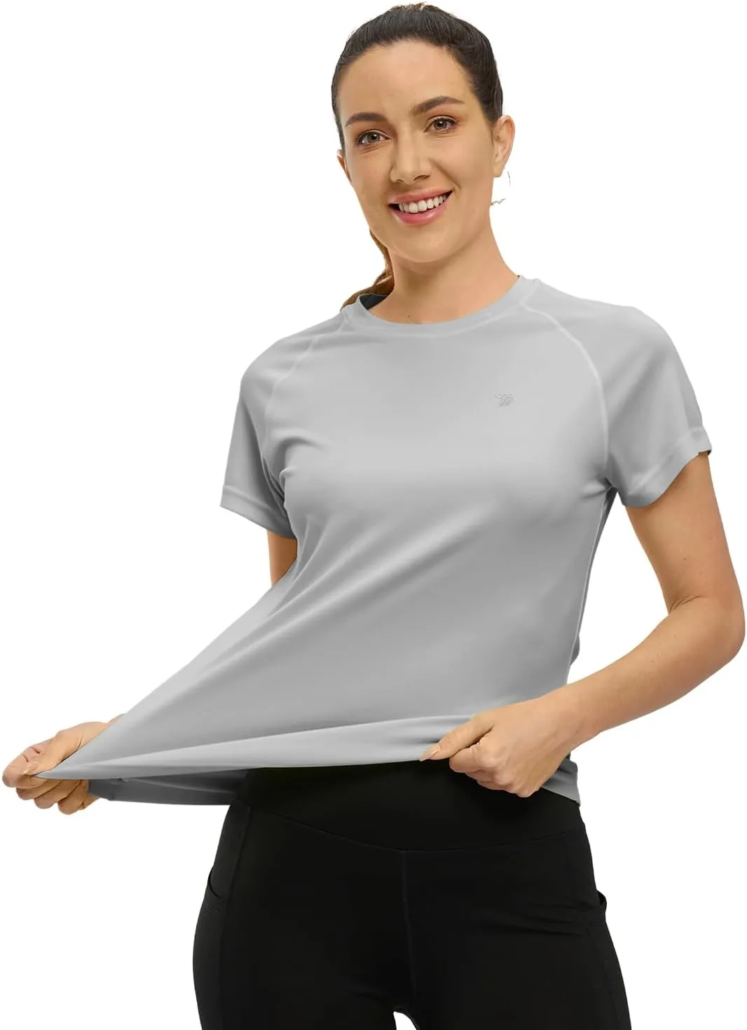 BASUDAM Women's Short Sleeve T-Shirts Quick Dry Cooling UPF 50  Lightweight Athletic Shirts Running Workout Tops