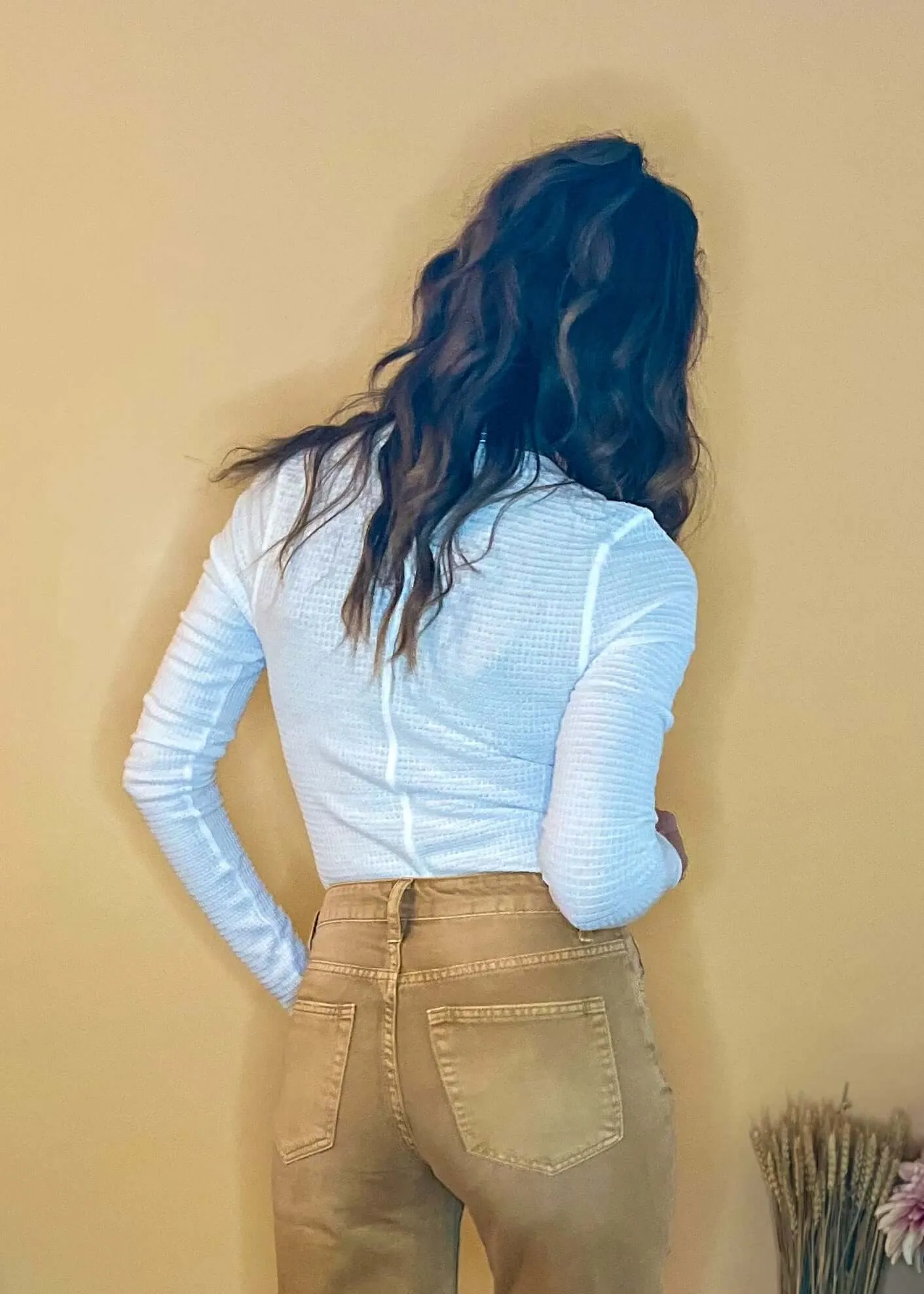 Be My Baby Waffle Knit Top - White