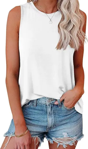 Bliwov Womens Summer Tank Tops Beach Vacation Fashion Outfits Clothes Loose Fit Casual Spring Sleeveless Shirts Blouses