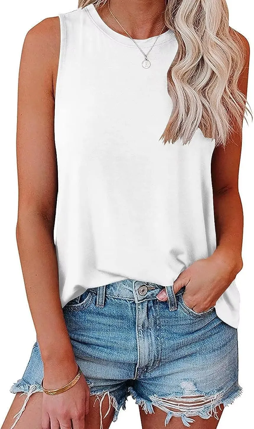 Bliwov Womens Summer Tank Tops Beach Vacation Fashion Outfits Clothes Loose Fit Casual Spring Sleeveless Shirts Blouses