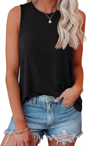Bliwov Womens Summer Tank Tops Beach Vacation Fashion Outfits Clothes Loose Fit Casual Spring Sleeveless Shirts Blouses