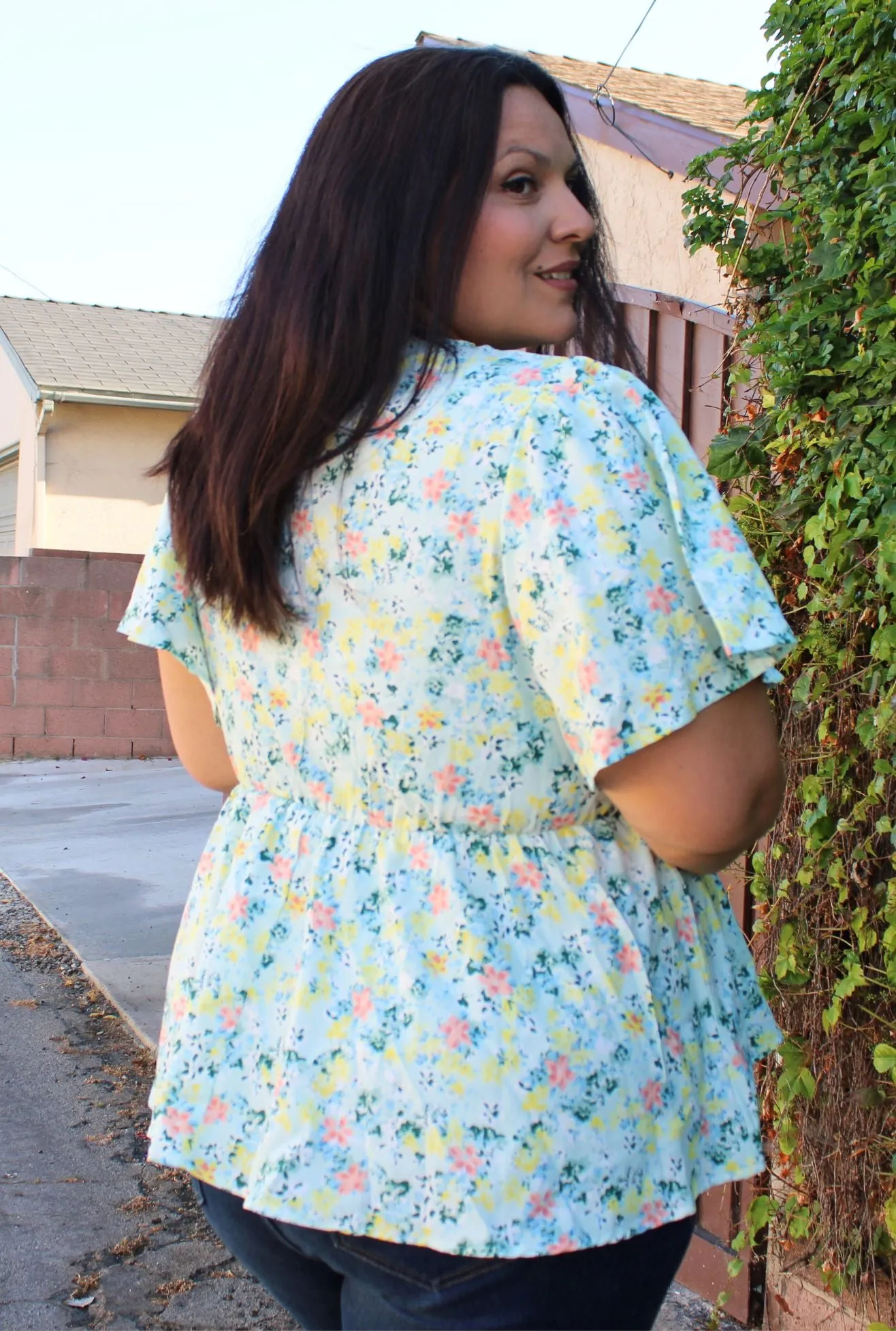 Bloomchic Surplice Floral Blouse, Size 12, 14, 16