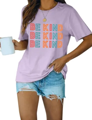 Blooming Jelly Womens Be Kind Shirt Short Sleeve Graphic Tees Loose Fit Tshirts Cute Casual Summer Tops Funny Teacher Outfits