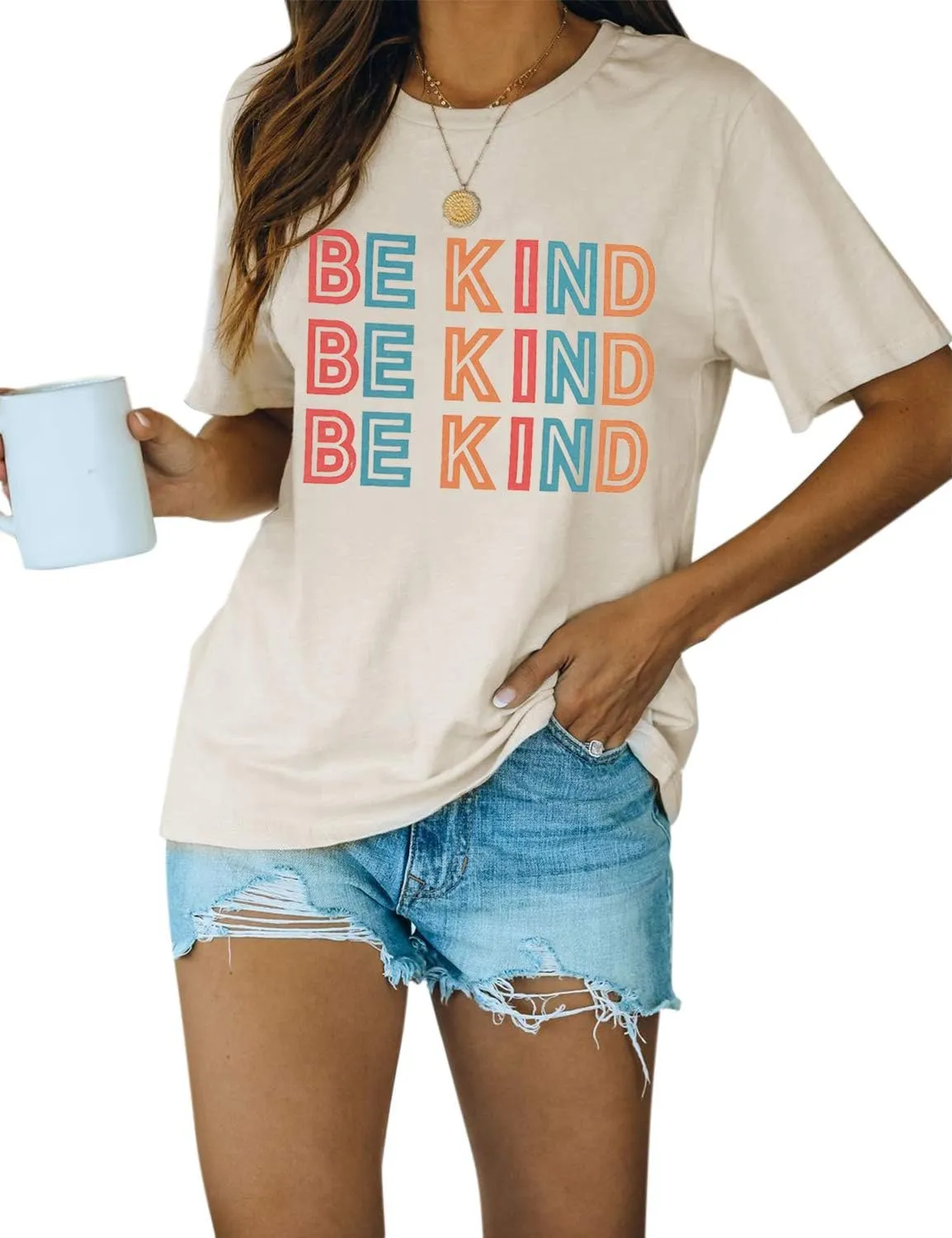 Blooming Jelly Womens Be Kind Shirt Short Sleeve Graphic Tees Loose Fit Tshirts Cute Casual Summer Tops Funny Teacher Outfits