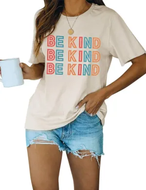 Blooming Jelly Womens Be Kind Shirt Short Sleeve Graphic Tees Loose Fit Tshirts Cute Casual Summer Tops Funny Teacher Outfits