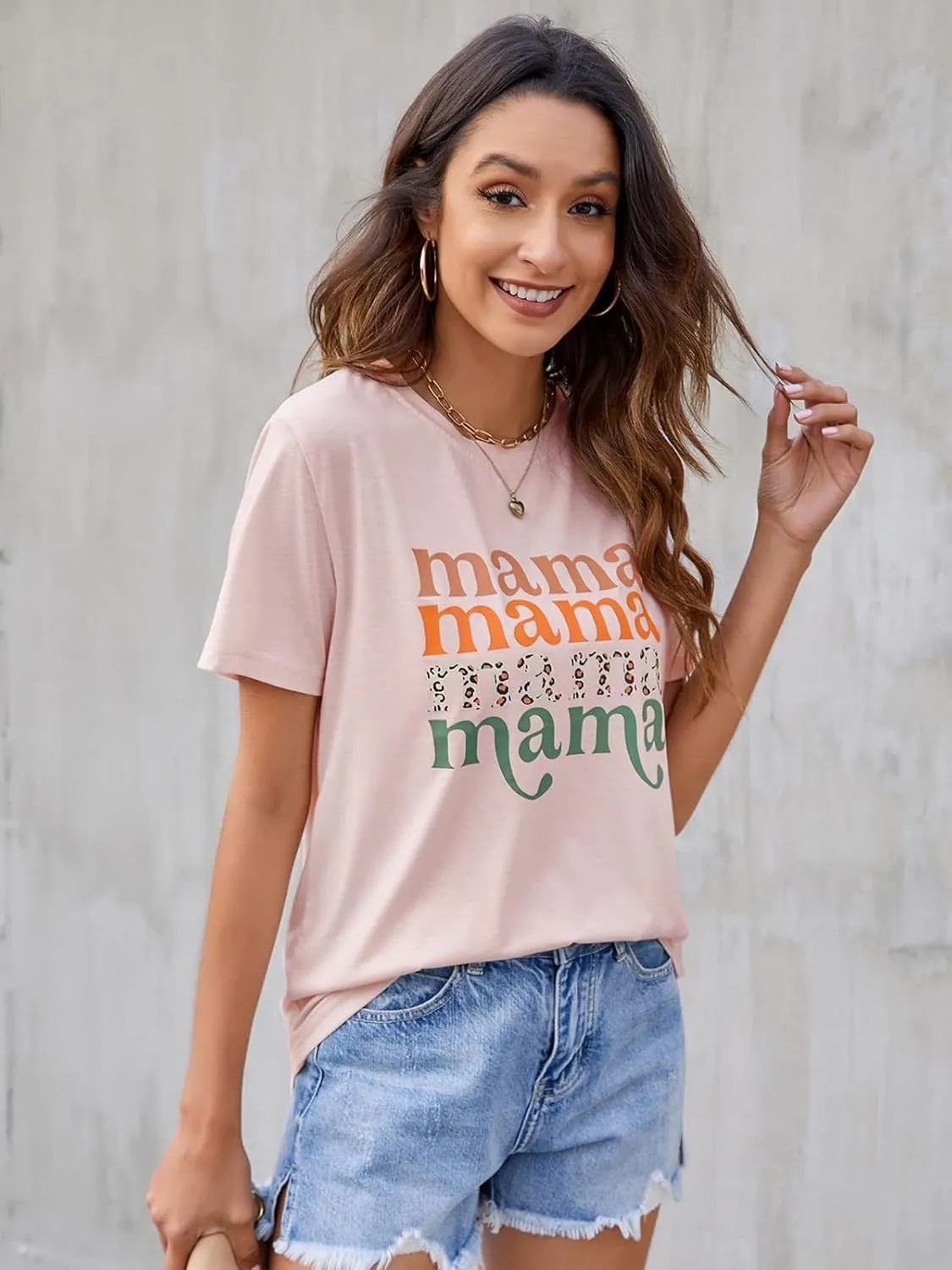 Blooming Jelly Womens Mama Shirt Fashion Graphic Tee Shirts Loose Fit Summer Tops Short Sleeve Blouses