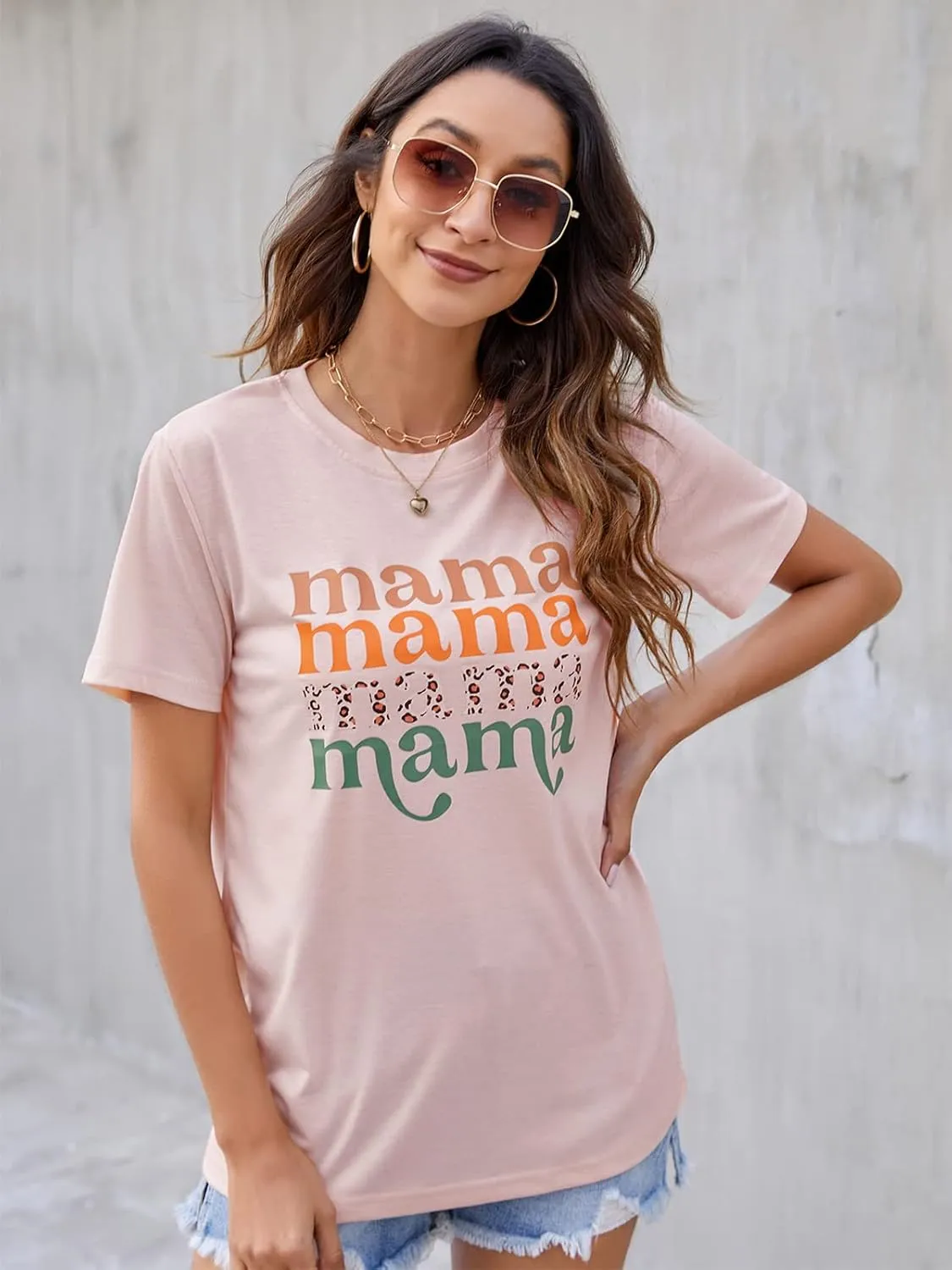 Blooming Jelly Womens Mama Shirt Fashion Graphic Tee Shirts Loose Fit Summer Tops Short Sleeve Blouses