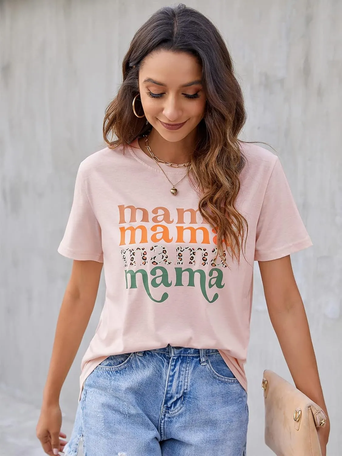 Blooming Jelly Womens Mama Shirt Fashion Graphic Tee Shirts Loose Fit Summer Tops Short Sleeve Blouses