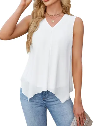 Blooming Jelly Womens Tank Tops Sleeveless Lightweight Summer Tops 2025 Business Dressy Casual Chiffon Blouses