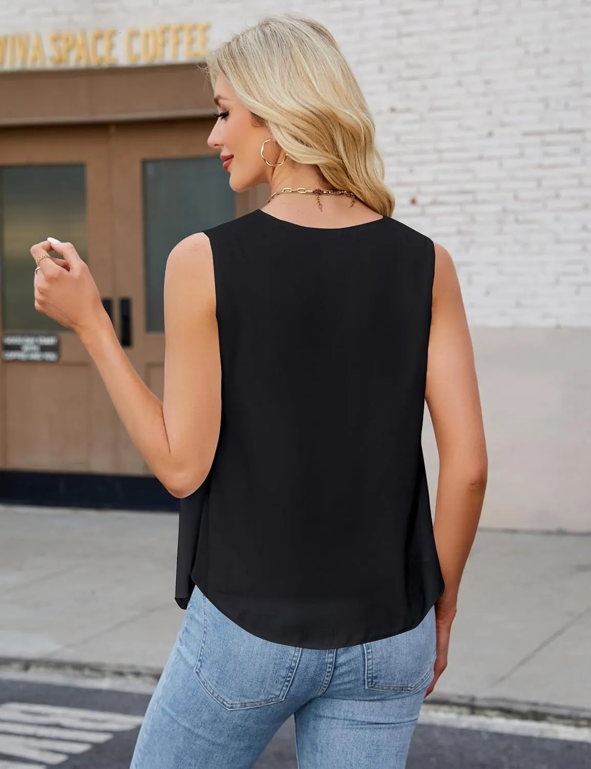 Blooming Jelly Womens Tank Tops Sleeveless Lightweight Summer Tops 2025 Business Dressy Casual Chiffon Blouses