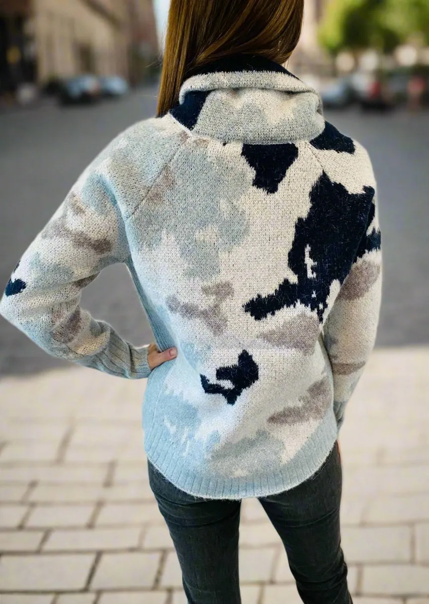 BLUE RECKON NECK SWEATER