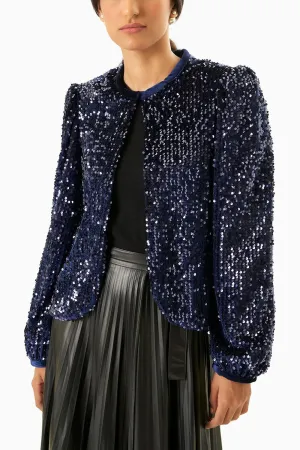 Blue Sequin Bolero Jacket