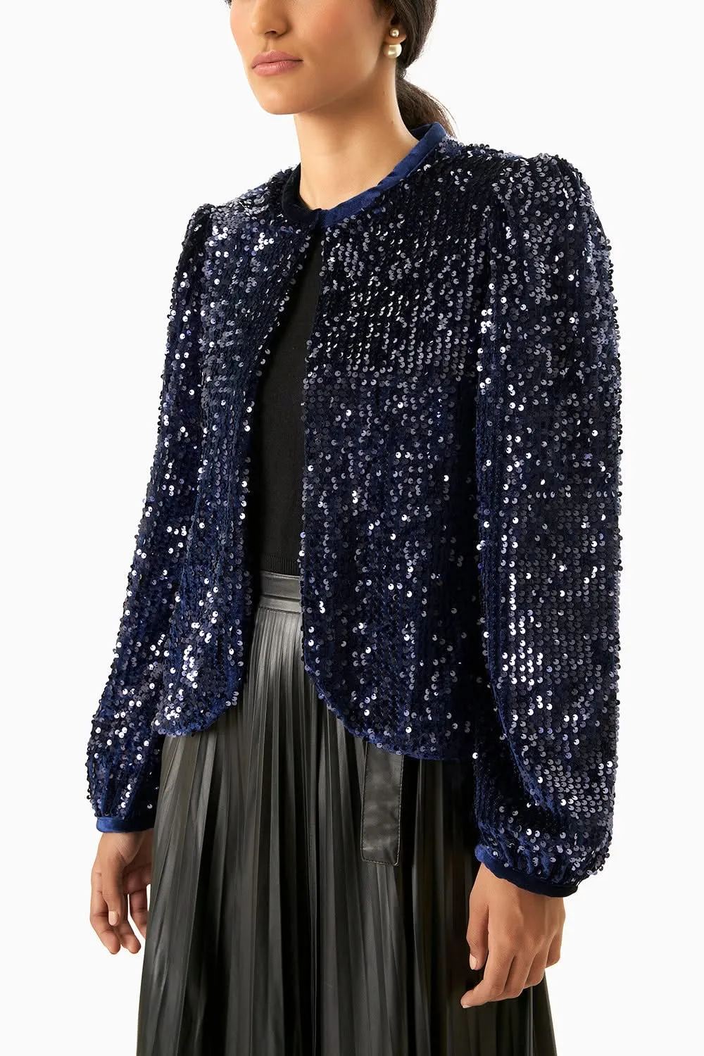 Blue Sequin Bolero Jacket