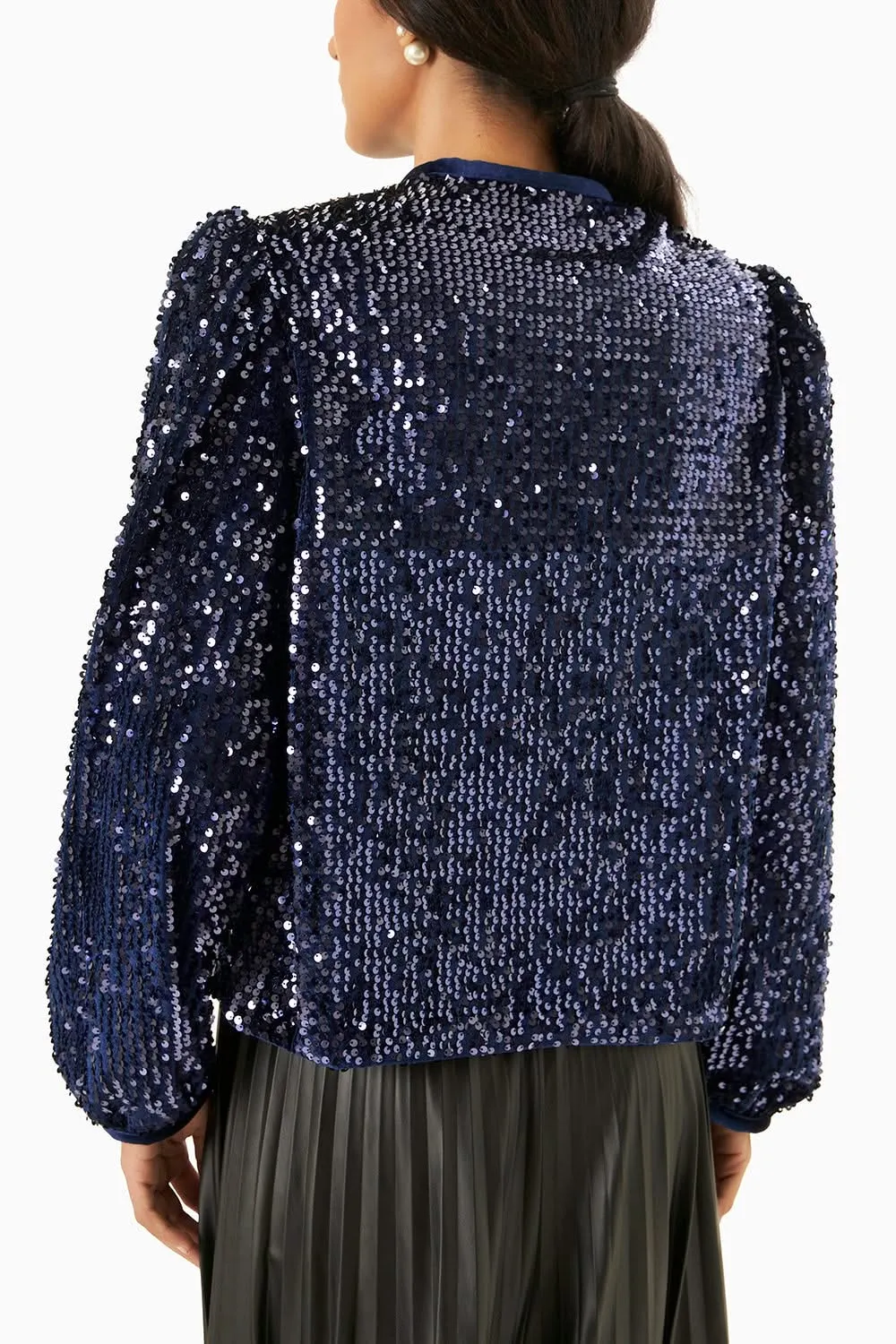 Blue Sequin Bolero Jacket