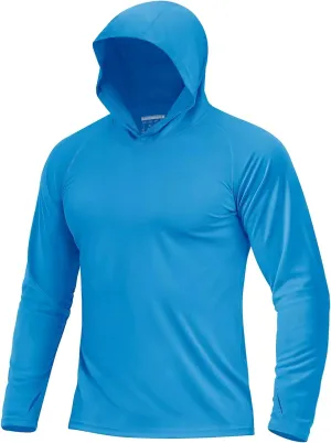 Boladeci Men's UPF 50  Sun Protection Lightweight Hoodie Shirts Long Sleeve Fishing Shirts SPF UV Hiking Swim