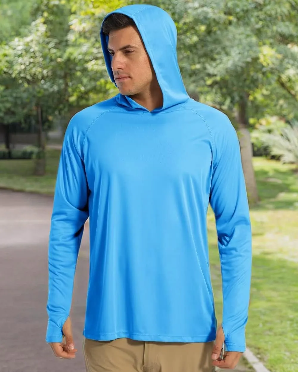 Boladeci Men's UPF 50  Sun Protection Lightweight Hoodie Shirts Long Sleeve Fishing Shirts SPF UV Hiking Swim