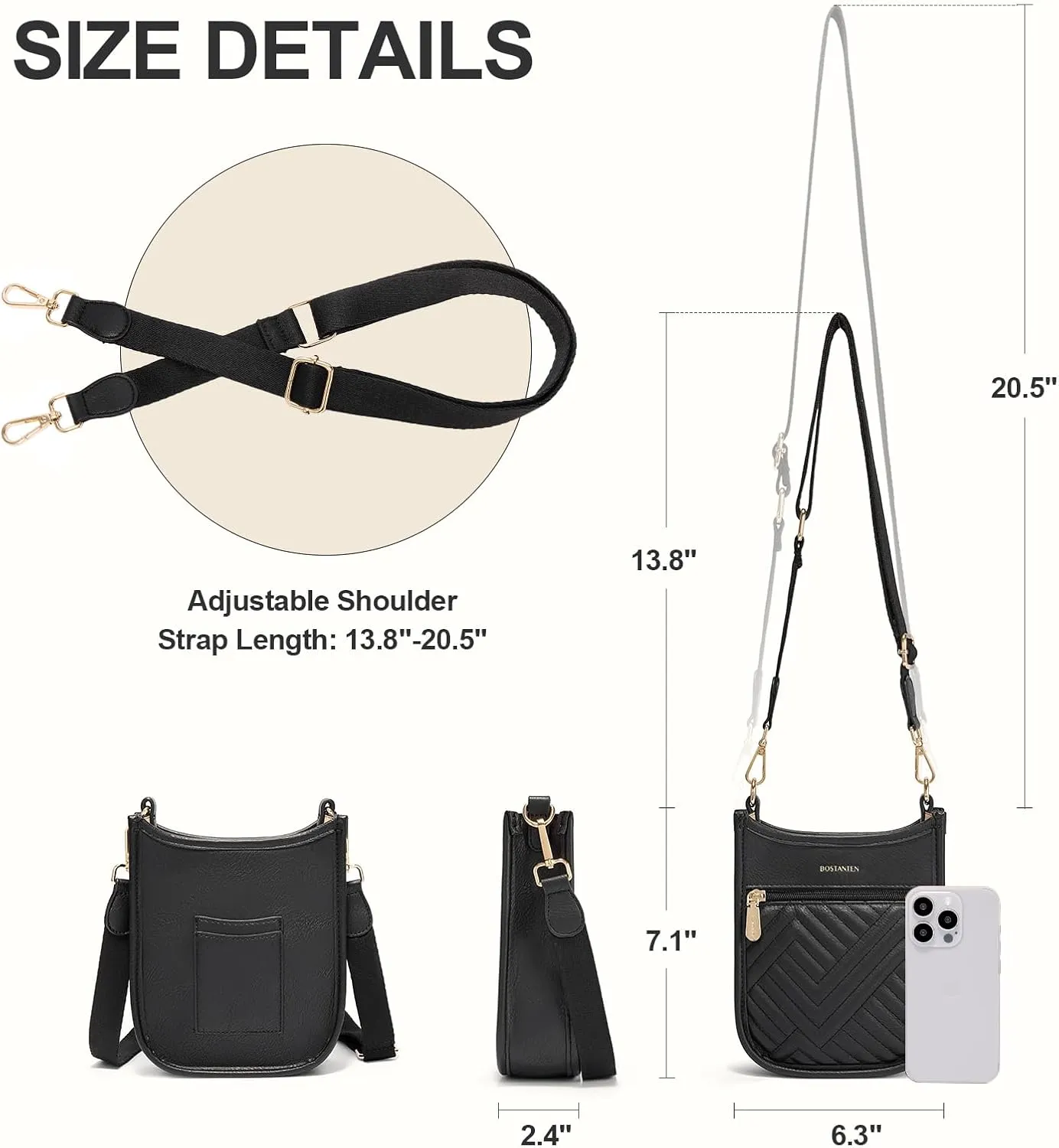 BOSTANTEN Small Crossbody Purse for Women Mini Tote Bag Top Handle Shoulder Bag Compact Handbags with Adjustable Strap