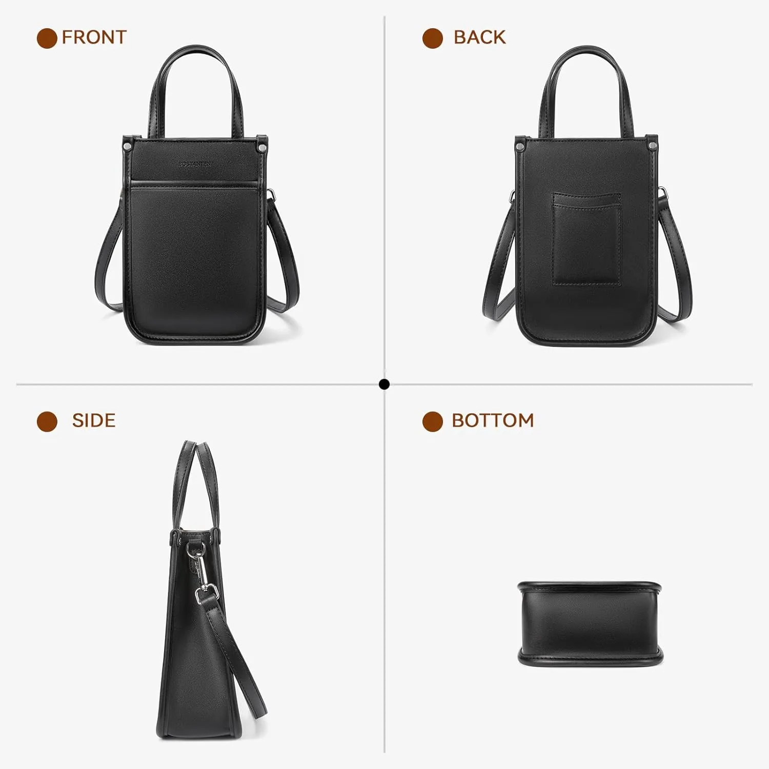 BOSTANTEN Small Crossbody Purse for Women Mini Tote Bag Top Handle Shoulder Bag Compact Handbags with Adjustable Strap