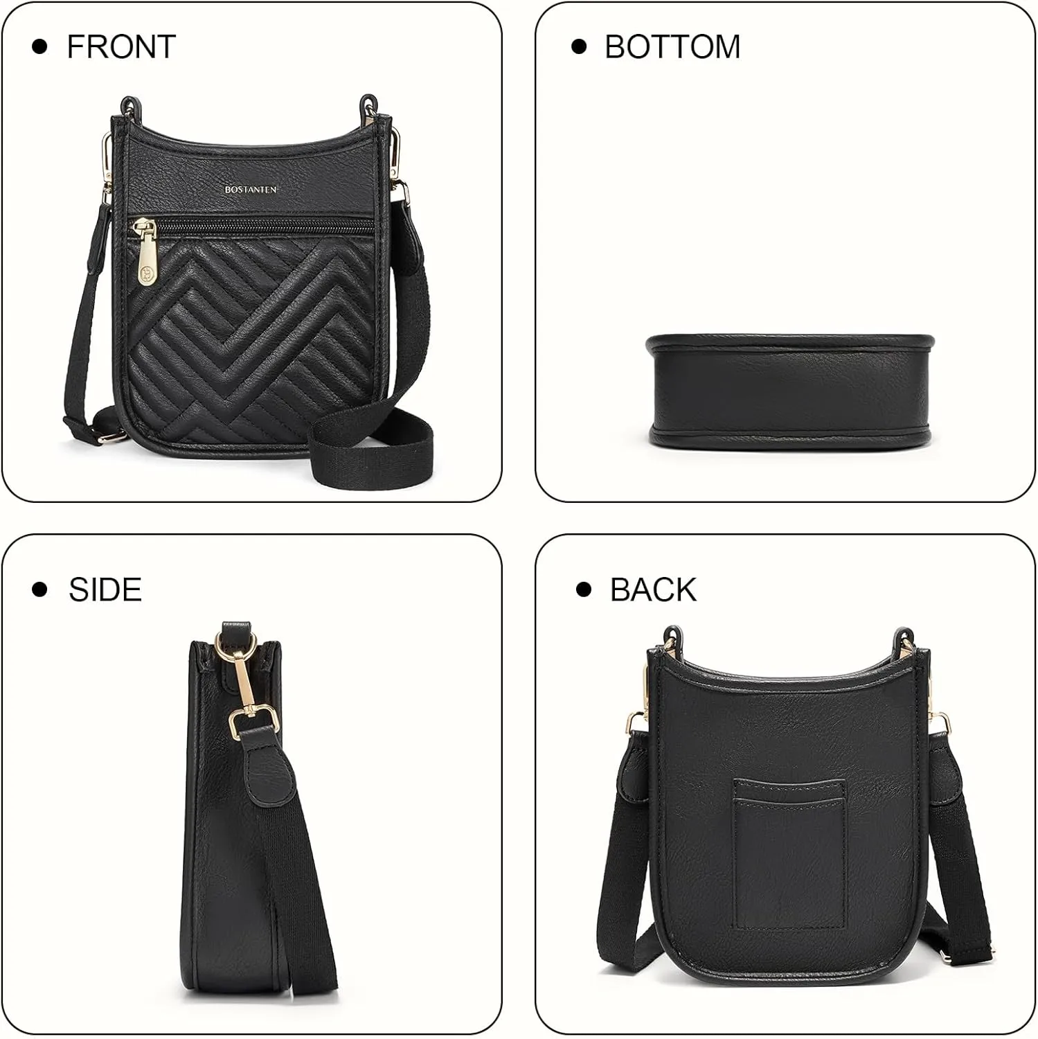 BOSTANTEN Small Crossbody Purse for Women Mini Tote Bag Top Handle Shoulder Bag Compact Handbags with Adjustable Strap