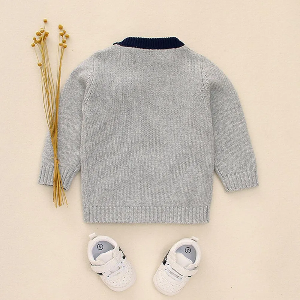 Boys Long Sleeve Cartoon Mouse Printed Sweaters