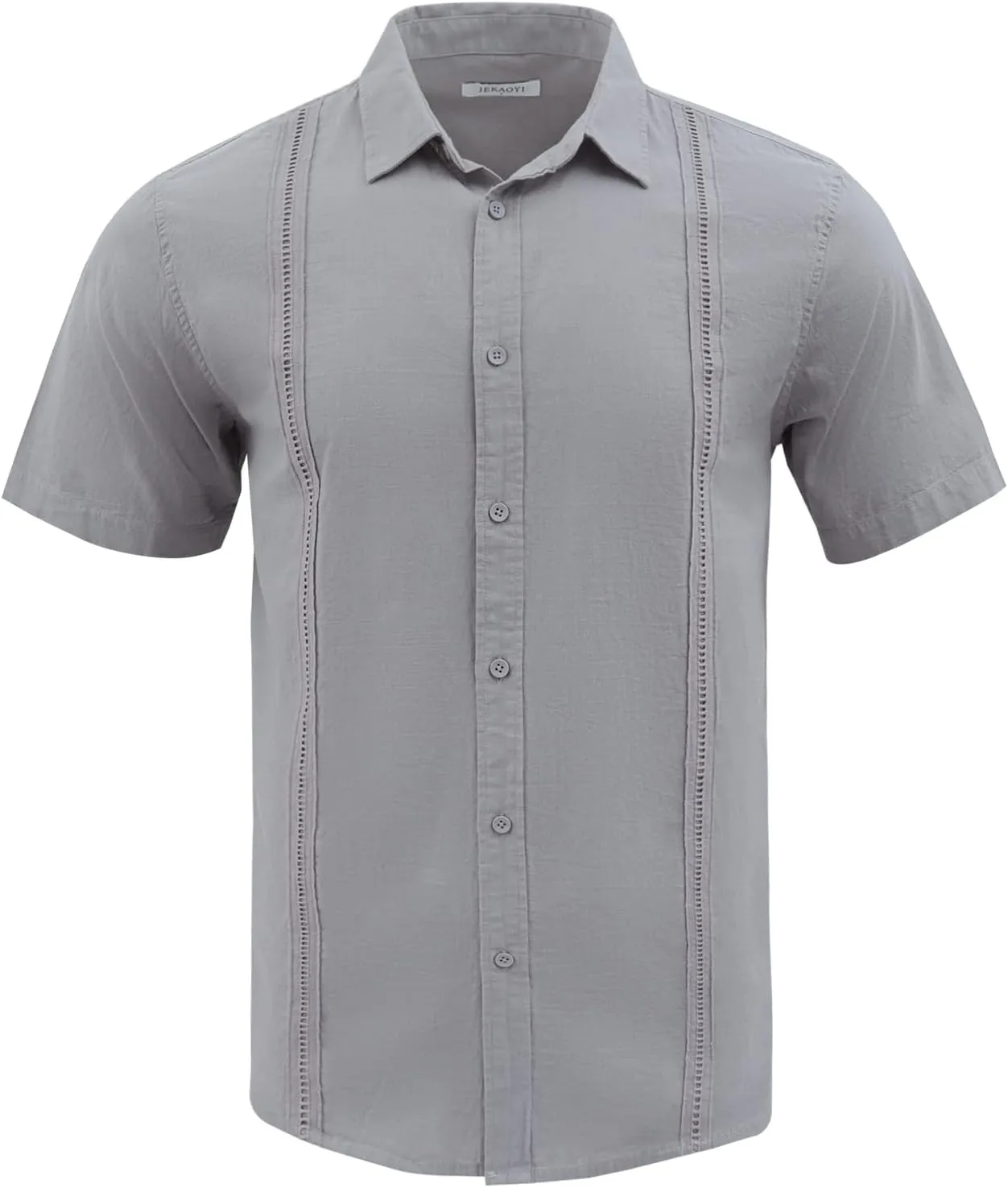 Button Down Short Sleeve Linen Shirts for Men Summer Casual Cotton Spread Collar Beach Shirts