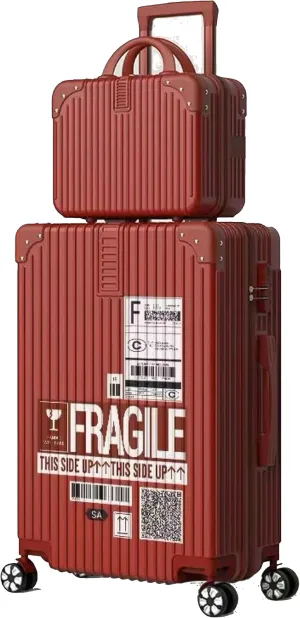 Carry On Luggage Suitcase with Wheels 2 Piece Luggage Sets 20" Carry-On and 14" Small Bag Lightweight Carrying Bag - Red