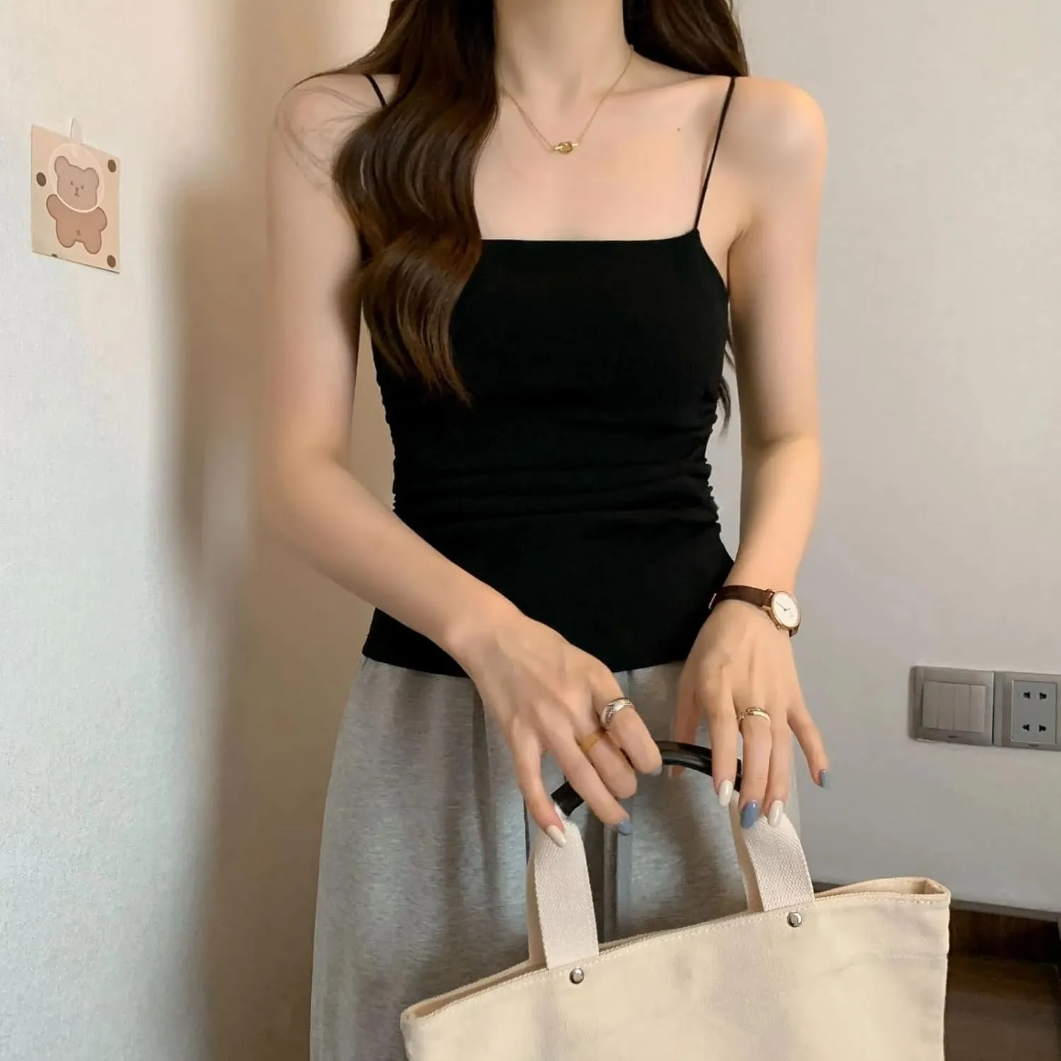Casual Knit Camisole Slim Fit Fashion Women's Tops