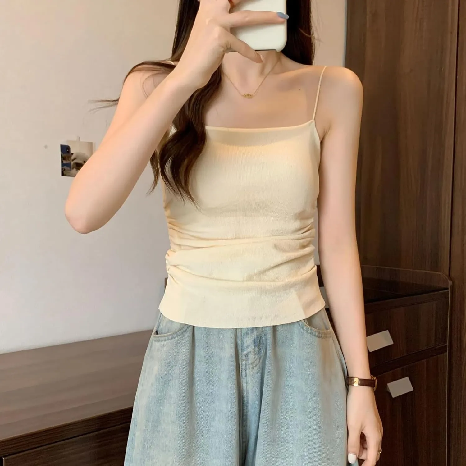Casual Knit Camisole Slim Fit Fashion Women's Tops