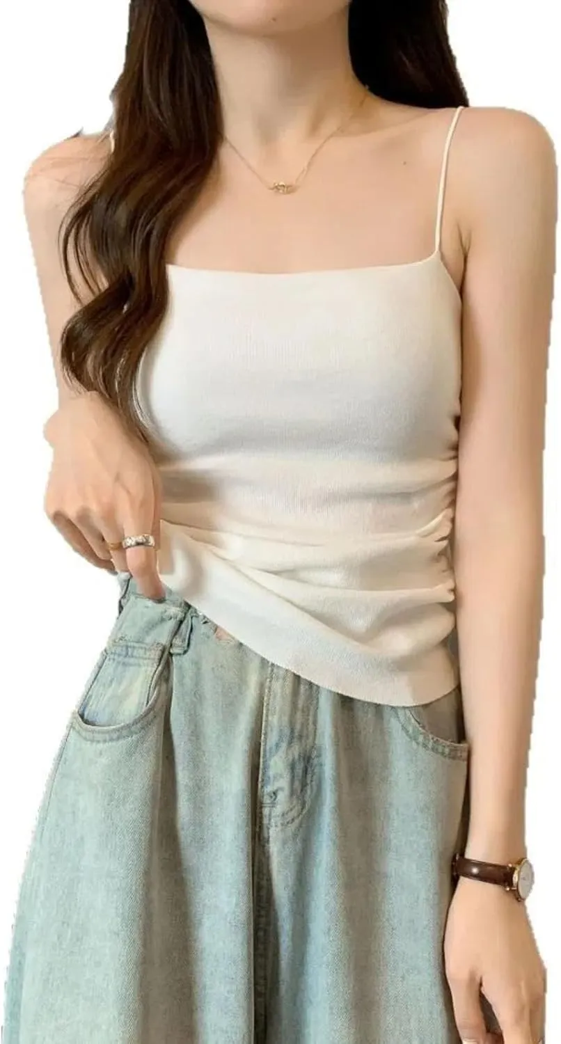 Casual Knit Camisole Slim Fit Fashion Women's Tops