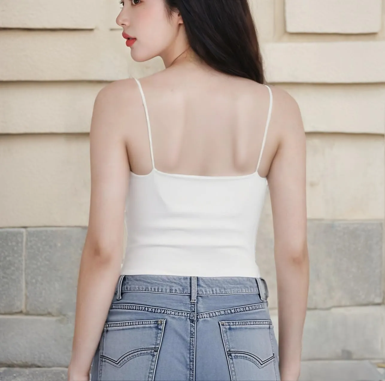 Casual Knit Camisole Slim Fit Fashion Women's Tops