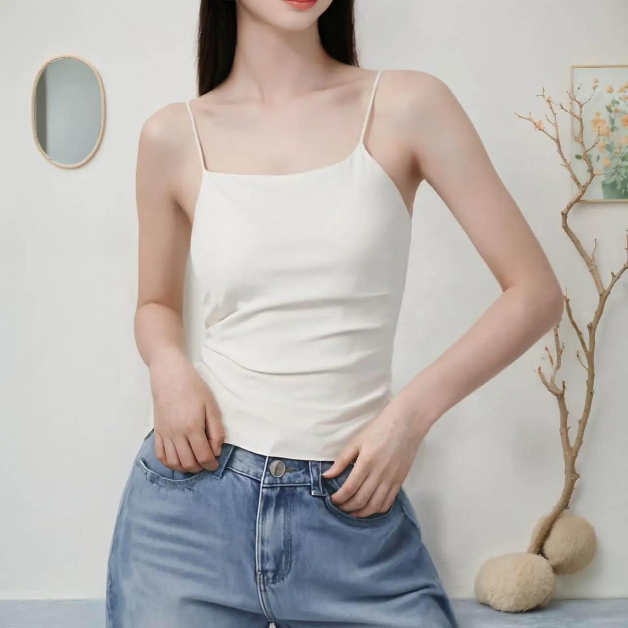 Casual Knit Camisole Slim Fit Fashion Women's Tops