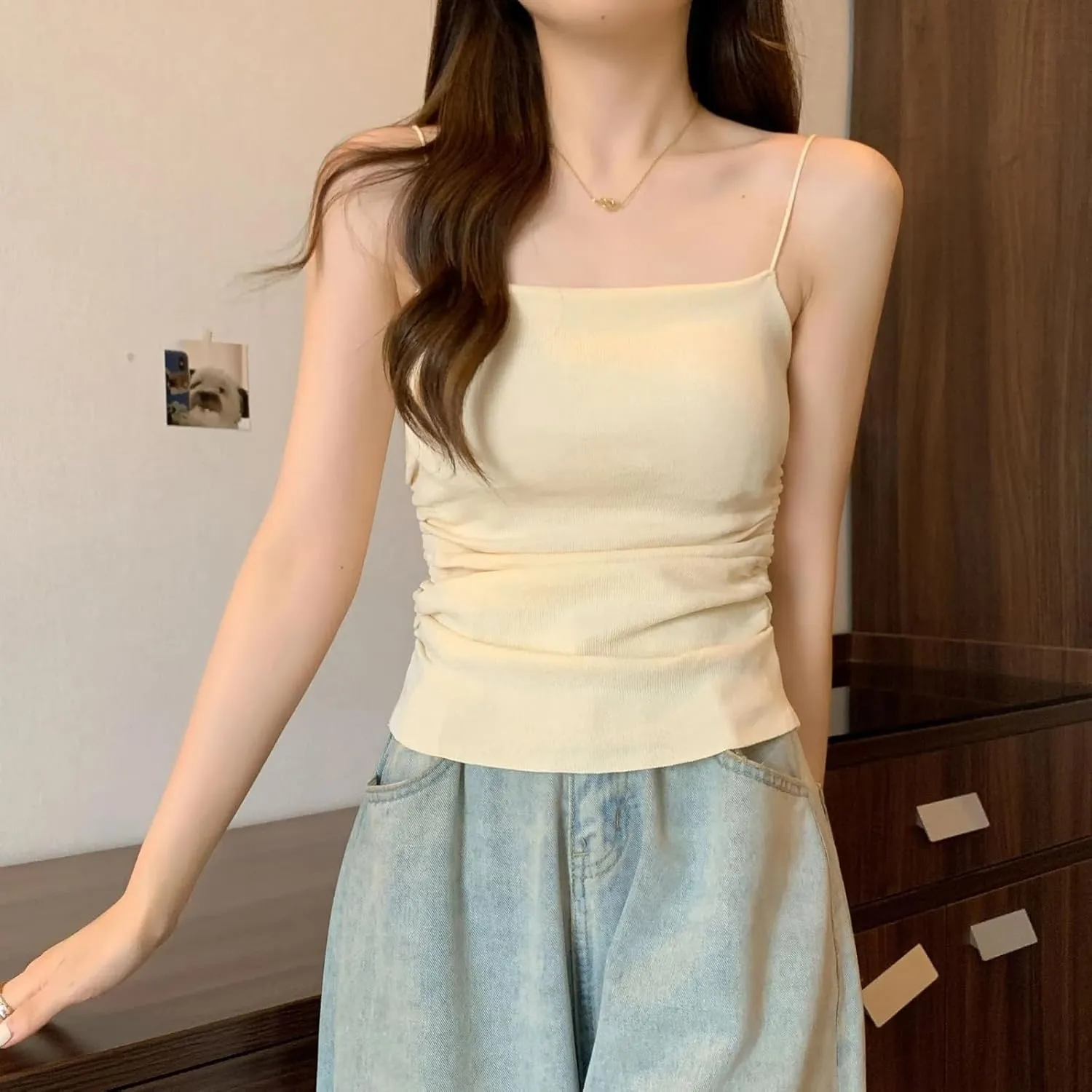Casual Knit Camisole Slim Fit Fashion Women's Tops