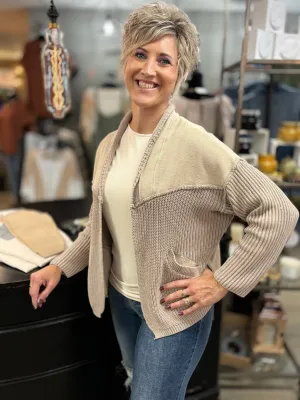 Celeste Washed Cable Knit Cardigan