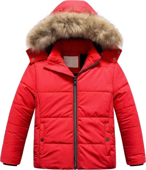 Chrisuno Girl's Water Resistant Winter Coats Warm Fleece Lined Outwear Ski Snow Jacket With Removable Hood