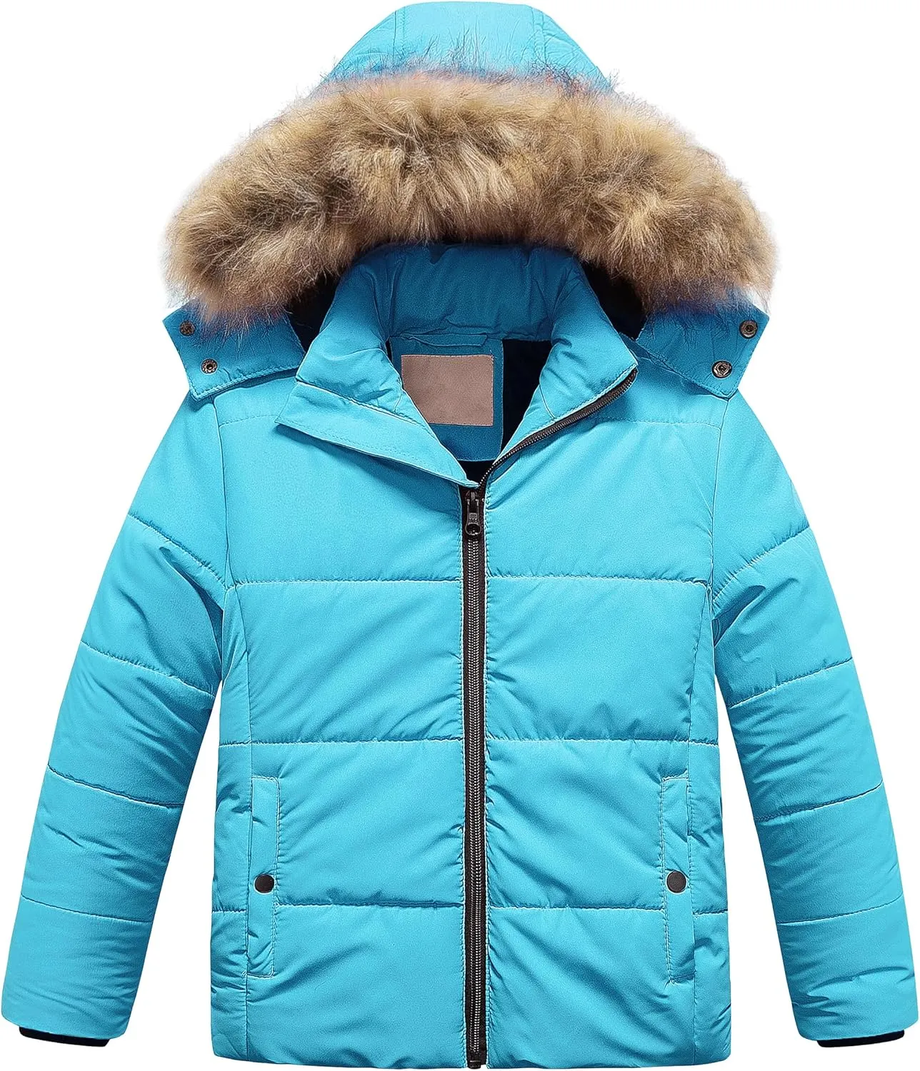 Chrisuno Girl's Water Resistant Winter Coats Warm Fleece Lined Outwear Ski Snow Jacket With Removable Hood