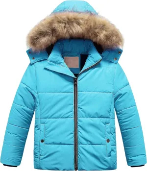 Chrisuno Girl's Water Resistant Winter Coats Warm Fleece Lined Outwear Ski Snow Jacket With Removable Hood