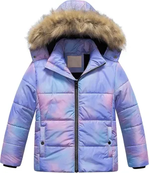 Chrisuno Girl's Water Resistant Winter Coats Warm Fleece Lined Outwear Ski Snow Jacket With Removable Hood