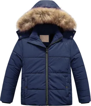 Chrisuno Girl's Water Resistant Winter Coats Warm Fleece Lined Outwear Ski Snow Jacket With Removable Hood