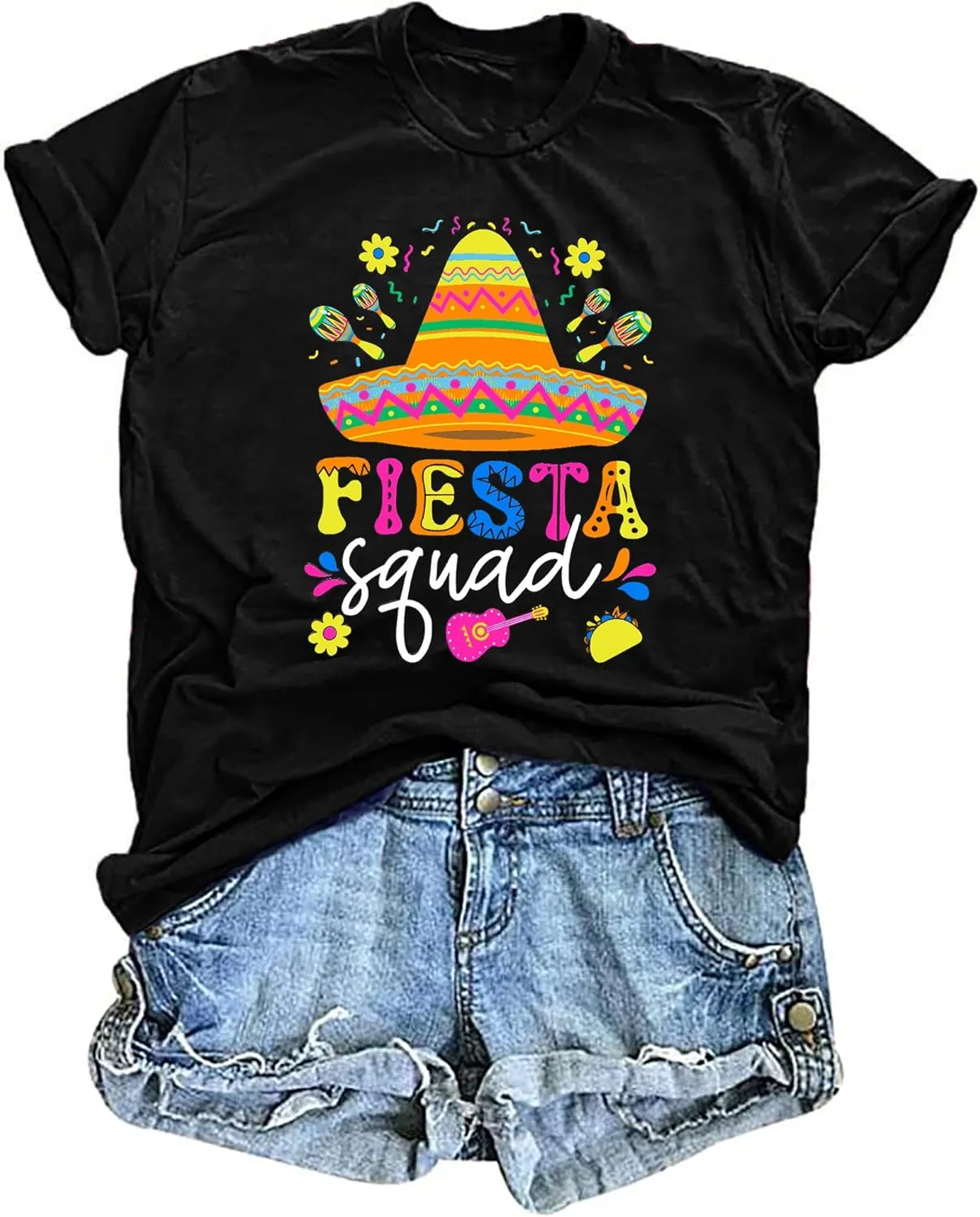 Cinco De Mayo Shirts Women: Mexican Fiesta Squad T-Shirts 5 De Mayo Shirt Mexican Fiesta Tee Tops