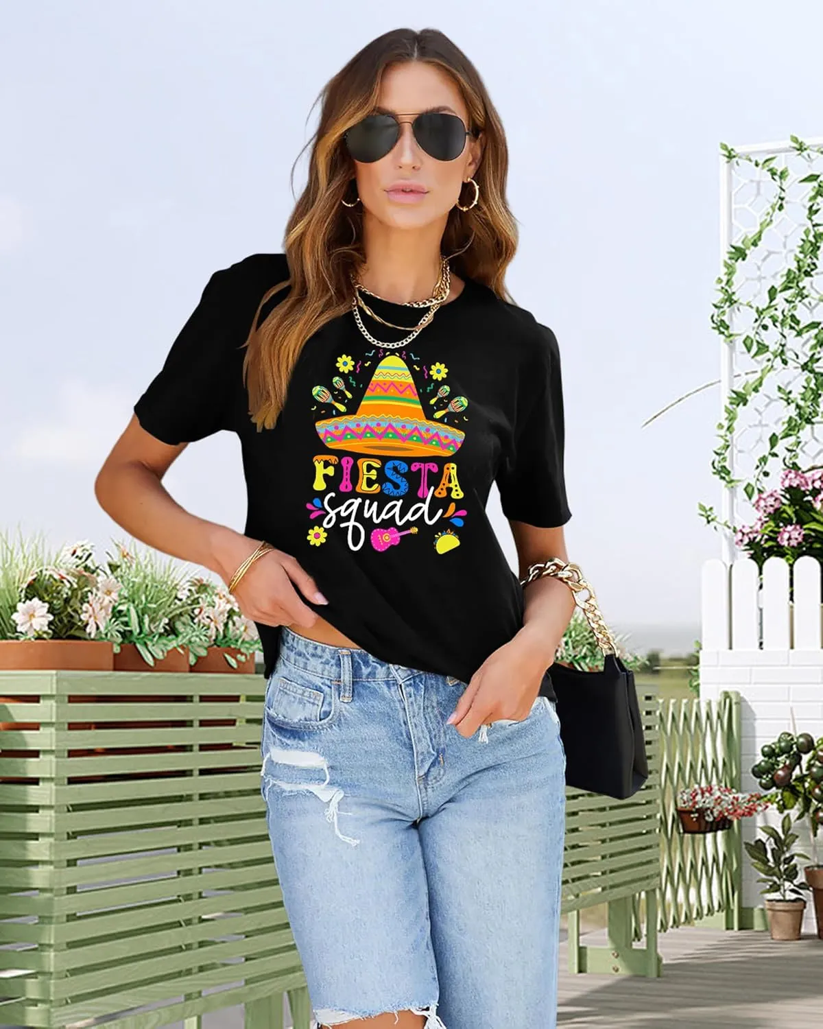 Cinco De Mayo Shirts Women: Mexican Fiesta Squad T-Shirts 5 De Mayo Shirt Mexican Fiesta Tee Tops