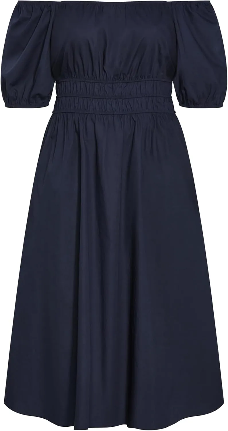 City Chic Women's Plus Size Dress - Adelynn Balloon Sleeve Midi