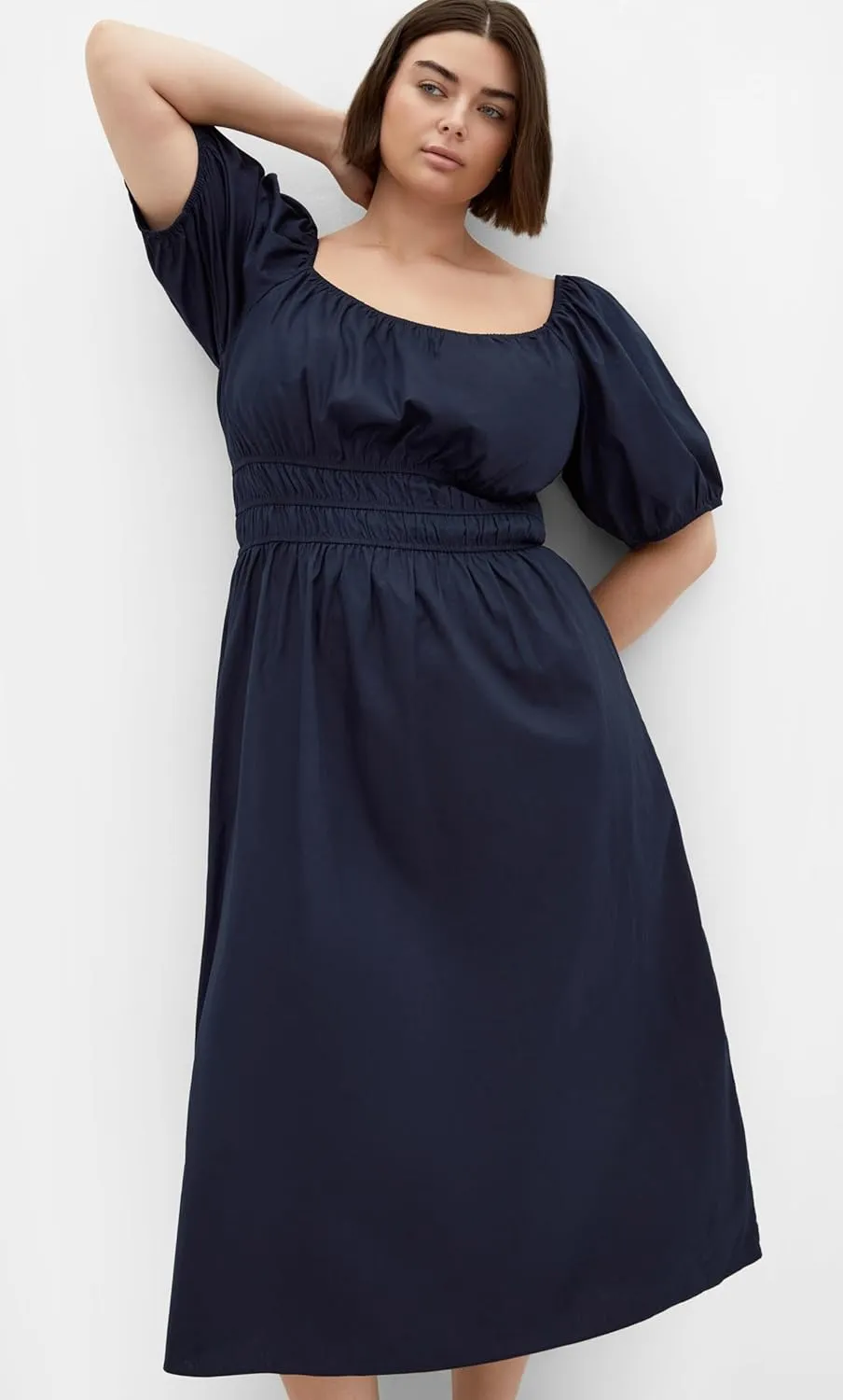 City Chic Women's Plus Size Dress - Adelynn Balloon Sleeve Midi