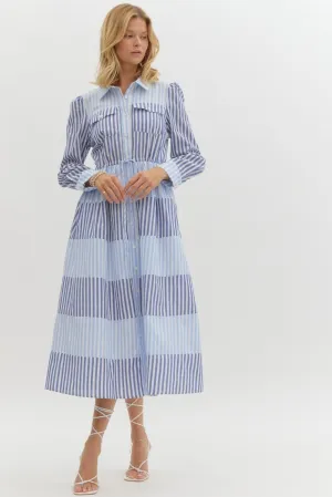 Coastal Stripes Midi Dress