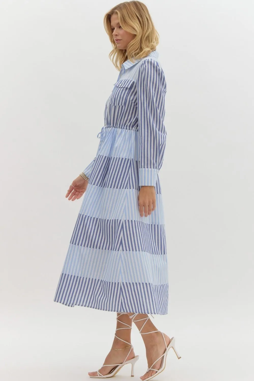 Coastal Stripes Midi Dress