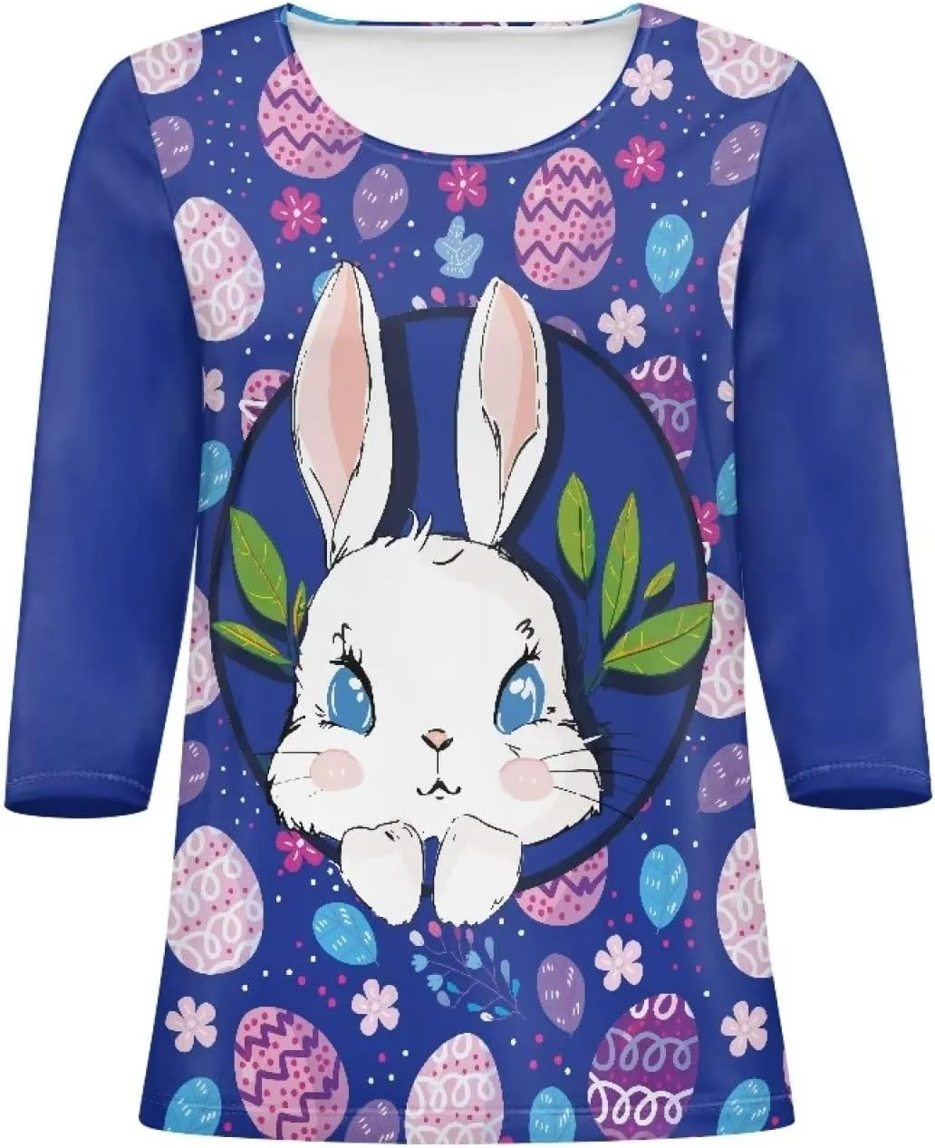 Coloranimal Three-Quarter Sleeve Shirts for Womens Tops Summer 3/4 Sleeve Y2K T Shirts Tee S-2XL