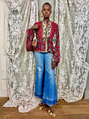 Comporta, 70s paisley front tie blouse